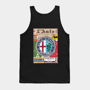 Alfa Romeo Vintage Poster L'Auto Distressed type 1 Tank Top